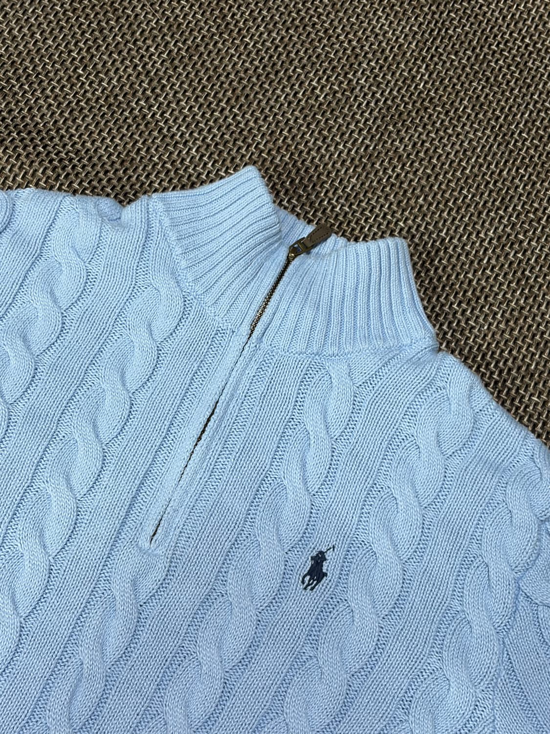 폴로 랄프로렌 케이블 반집업 니트 상품이미지1