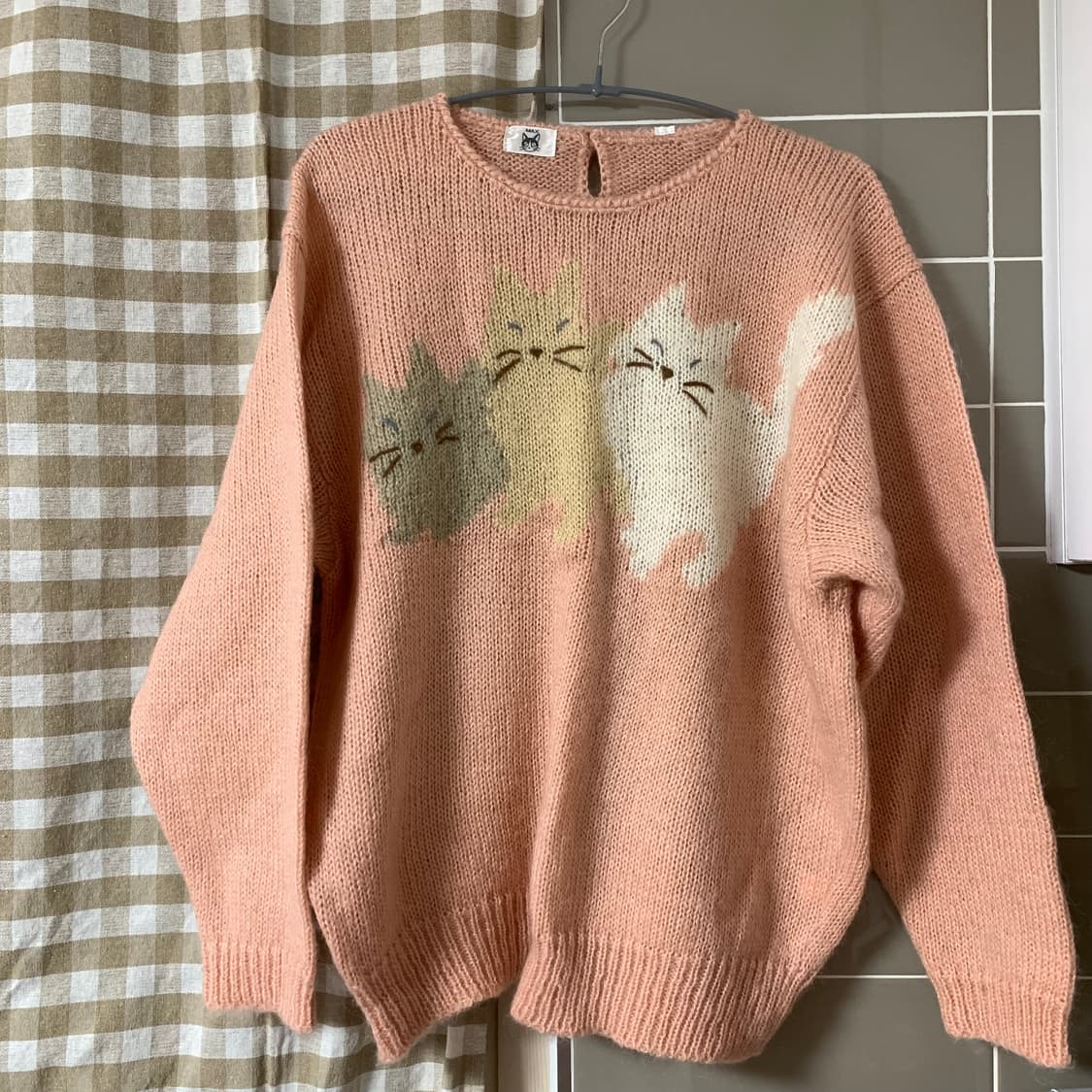 빈티지 고양이 니트 상품이미지1