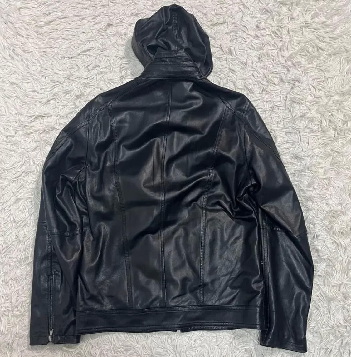 DAVID 램스킨 후드 레더 가죽 자켓 상품이미지2