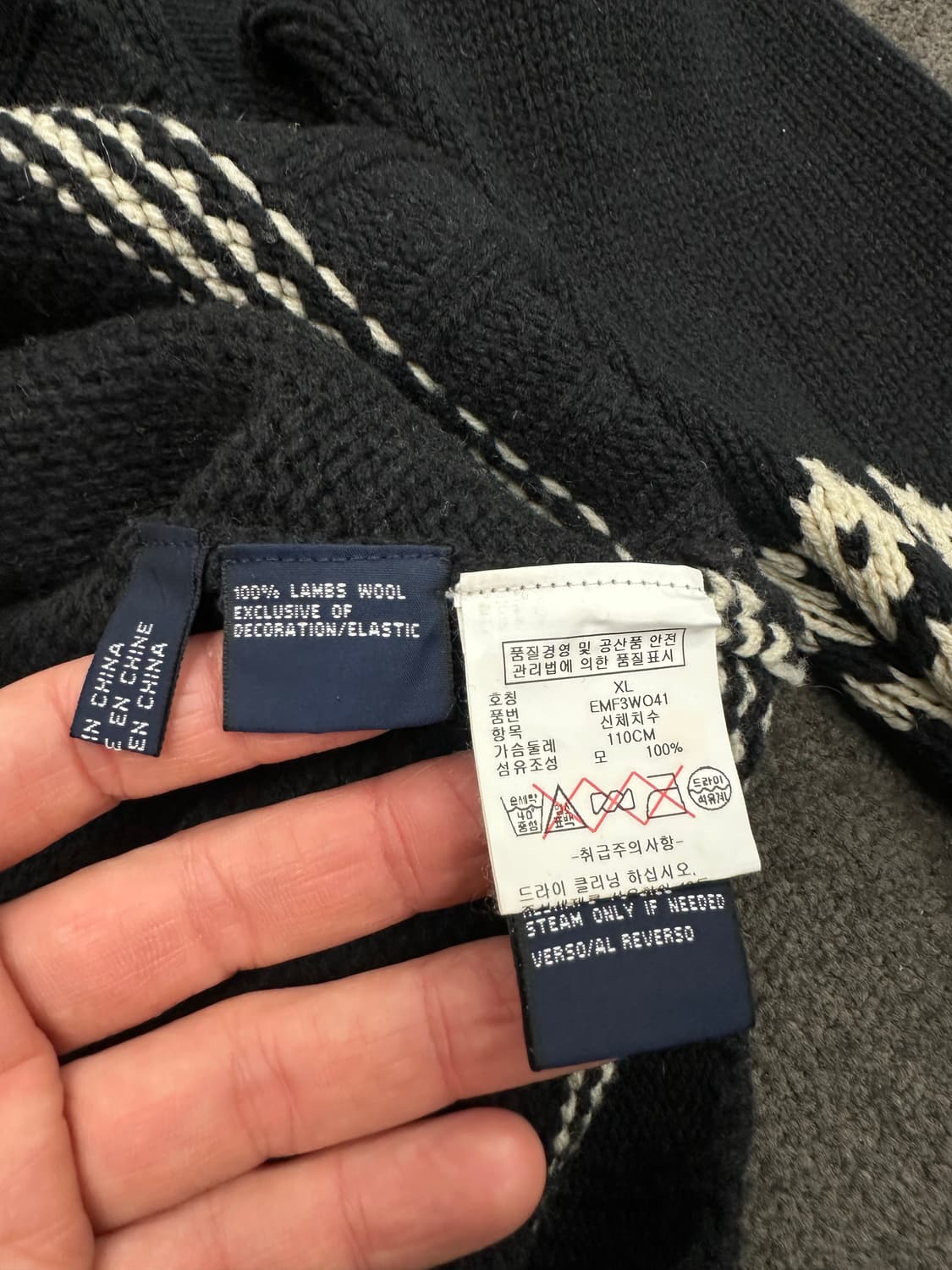 타미힐피거 램스울 노르딕 니트 XL 상품이미지6