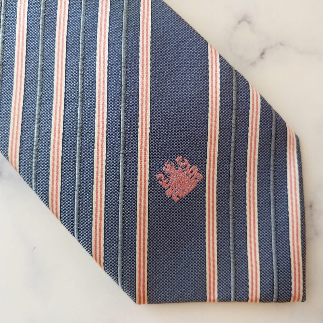 아쿠아스큐텀 블루 스트라이프 넥타이 9.2cm S~A+등급 K2506 상품이미지7