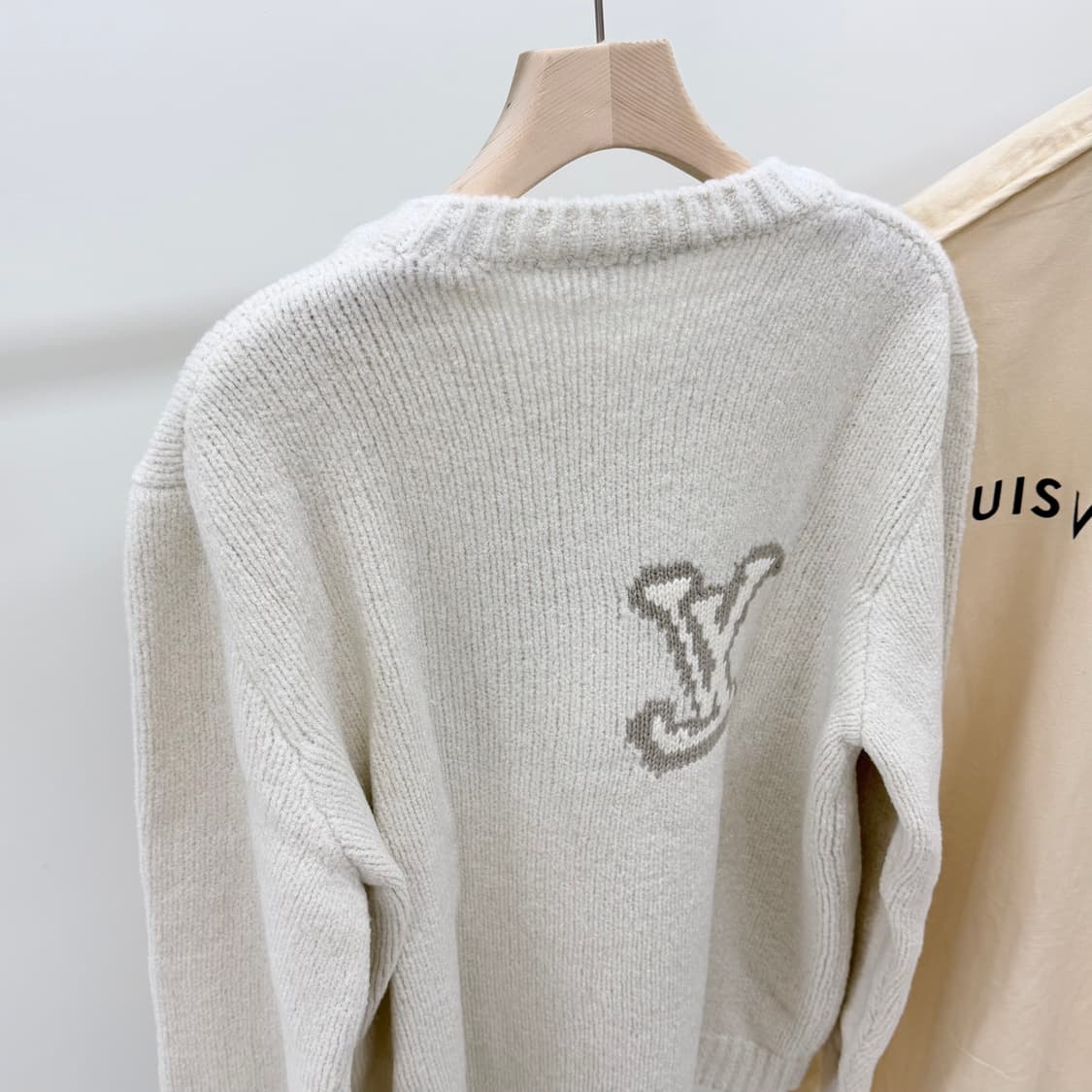 [미사용/3XL] 25FW 루이비통 LV 인타르시아 크루넥 니트 아이보리 상품이미지6