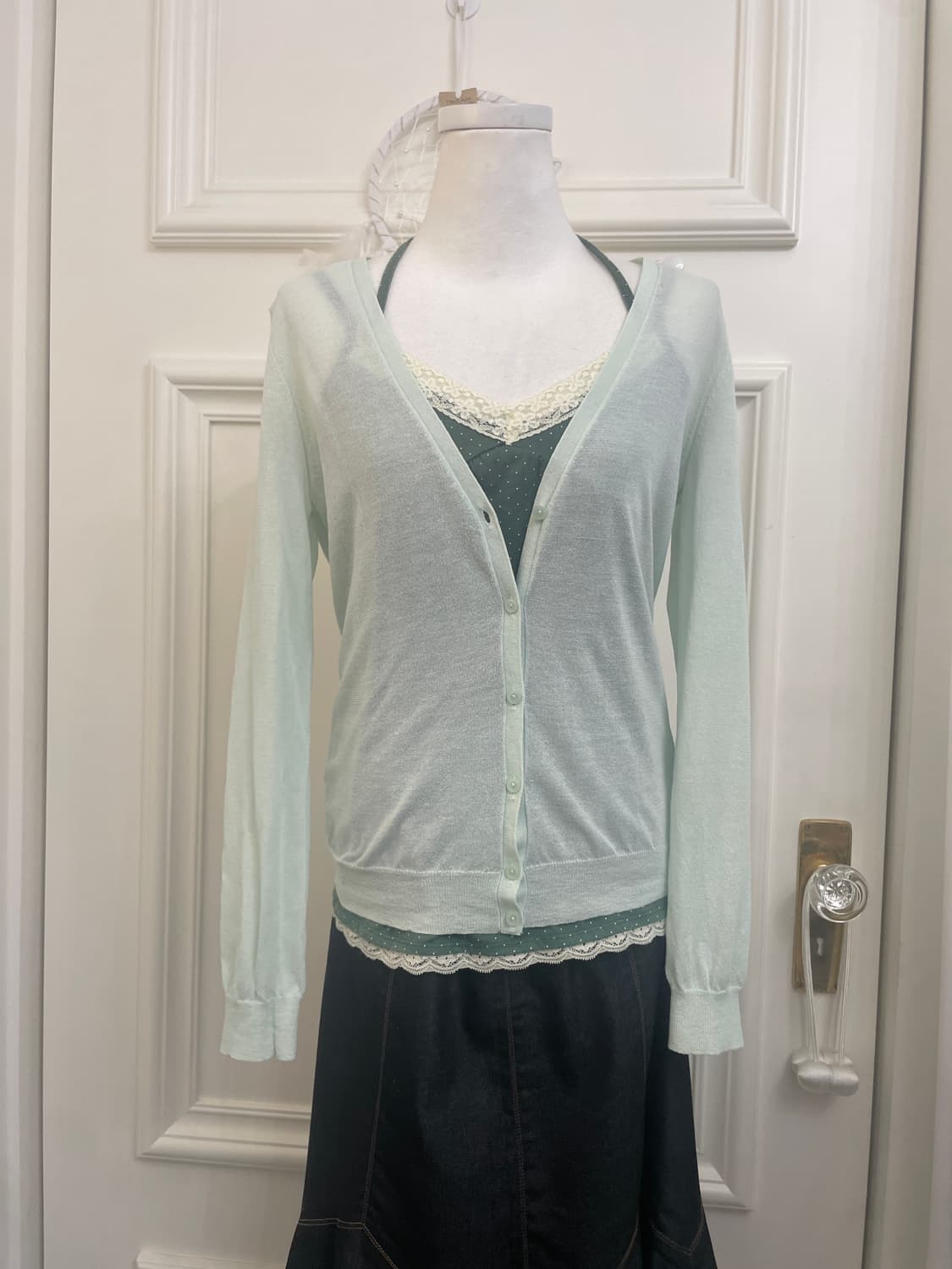 applemint basic cardigan&indigreen dot l 상품이미지1