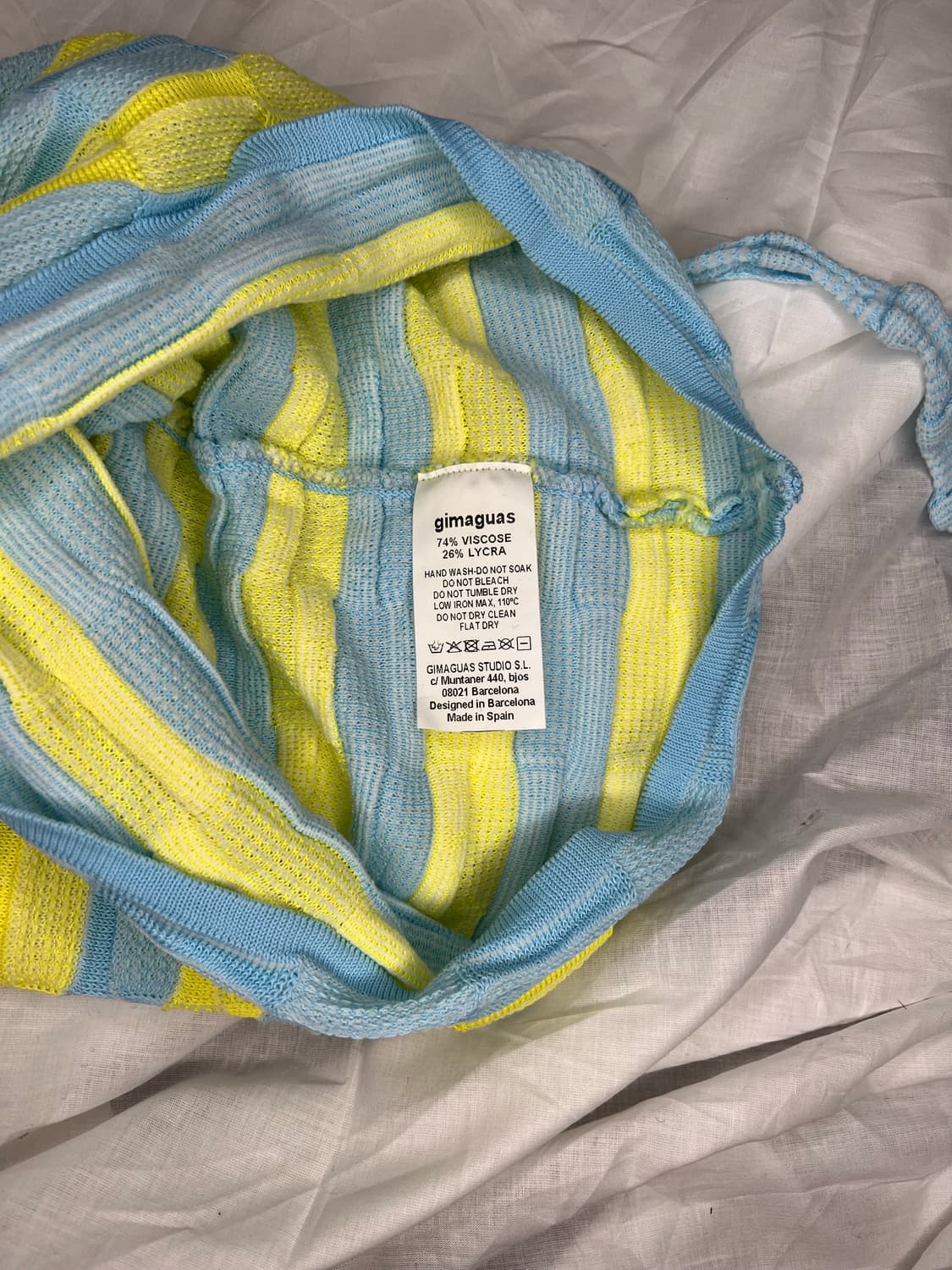 기마구아스 스트라이프 홀터 니트 탑 상품이미지4