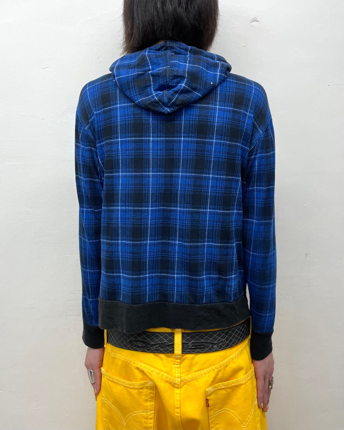 Retro Star Blue Check Hooded Zip-Up 상품이미지2