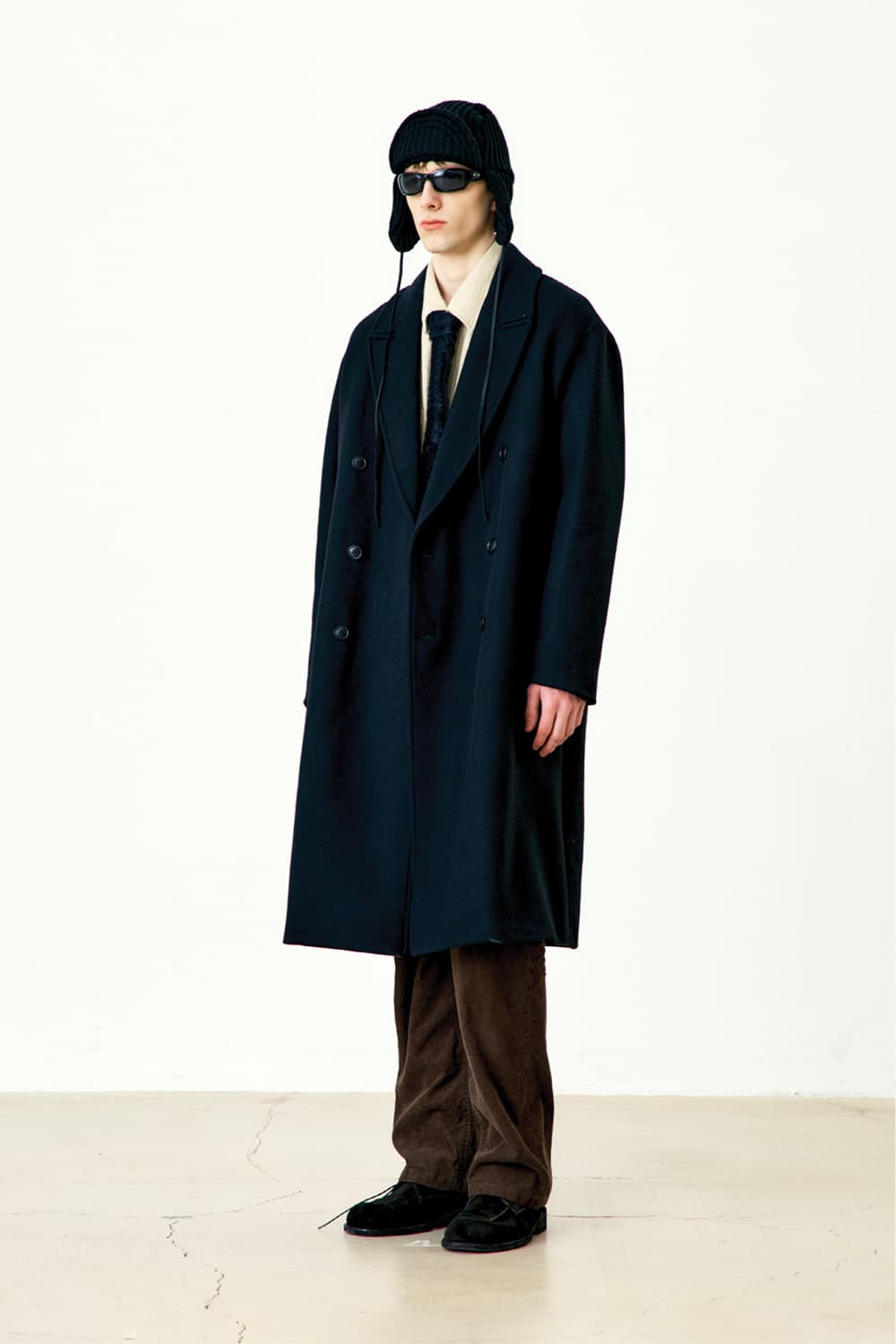 쿠어 MTR 오버핏 더블 롱 코트 L 블랙 상품이미지1