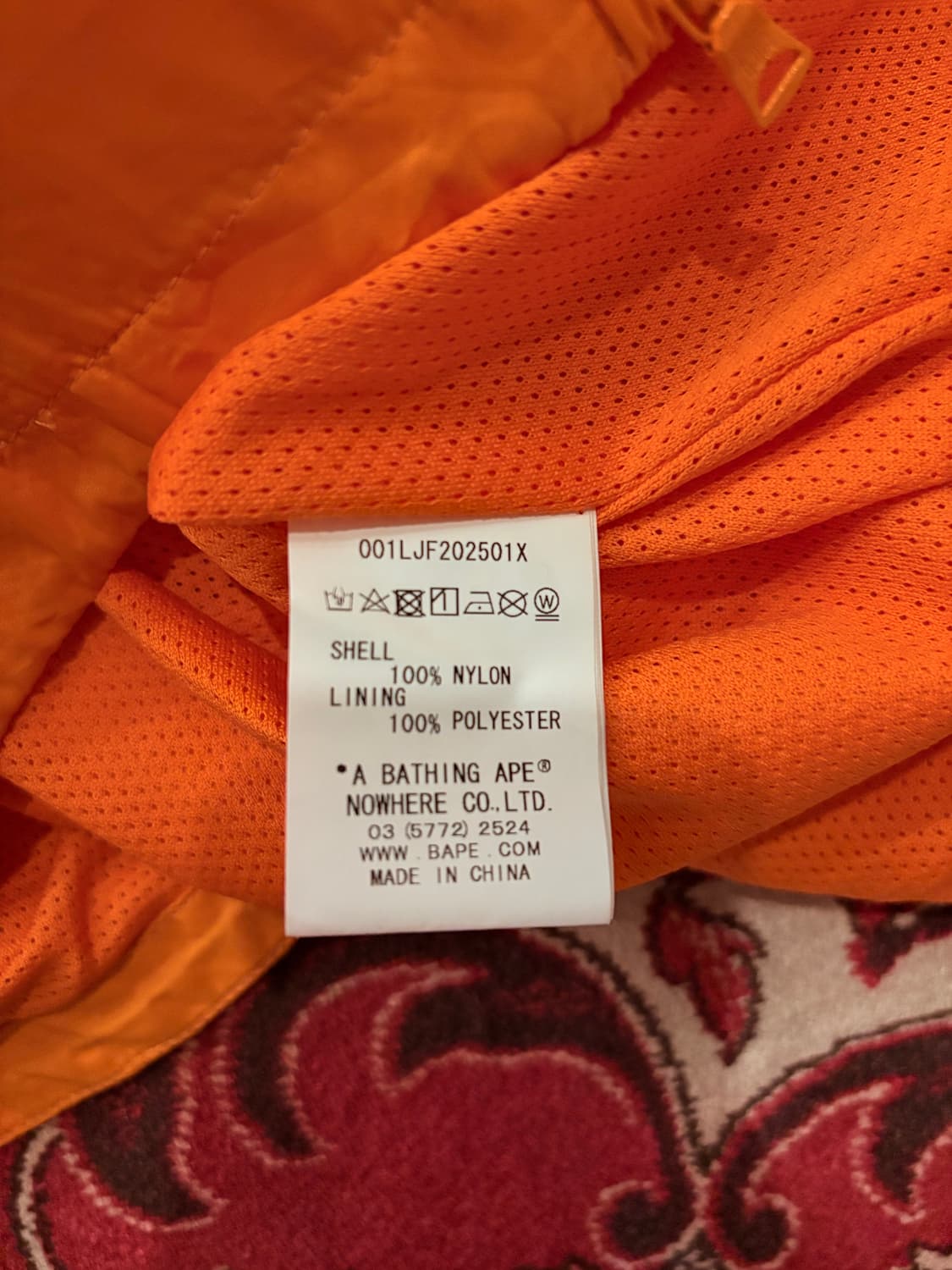 A BATHING APE Orange Windbreaker 상품이미지6
