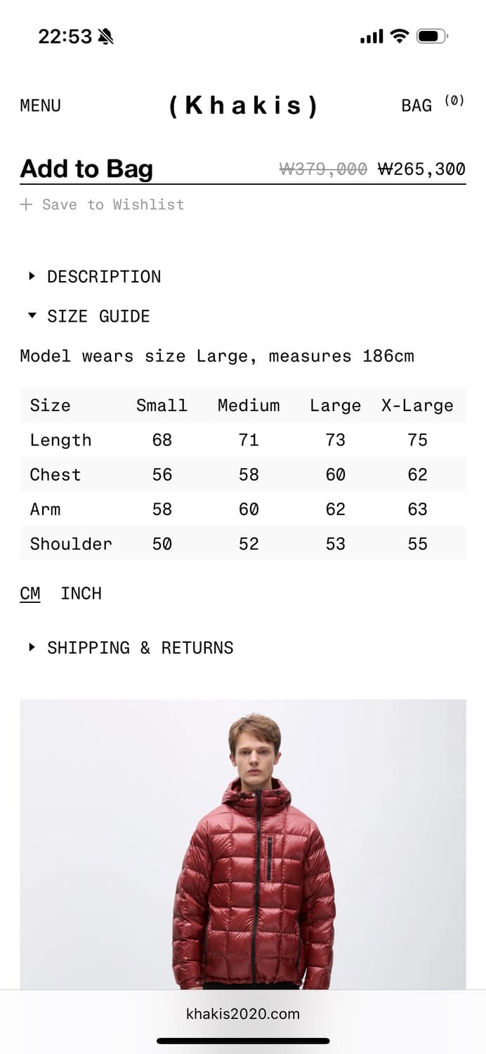 카키스 캠퍼 후디드 다운 자켓 페일레드 M 상품이미지6