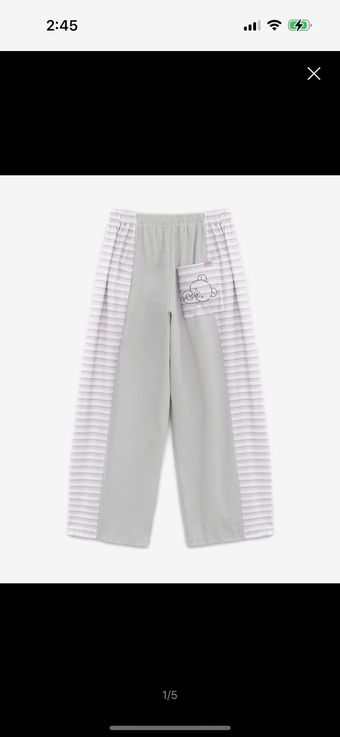 허그유어스킨 스트라이프 코리락쿠마 조거 팬츠 (핑크) 바지 상품이미지1