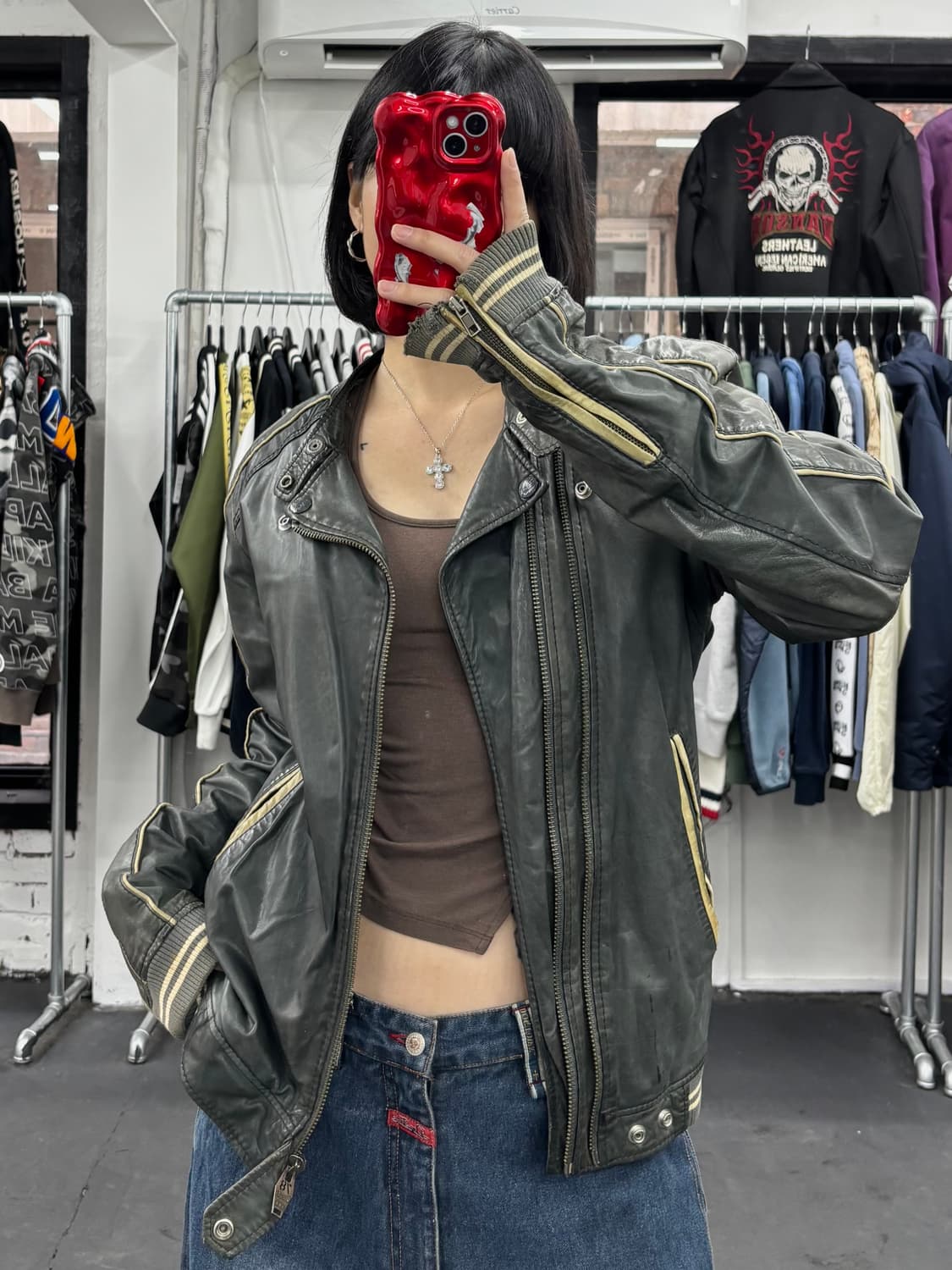 디젤 양가죽 라이더 레더 자켓 상품이미지1