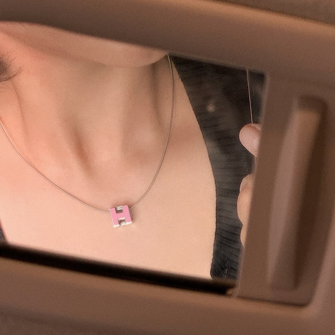정품 에르메스 팝 H-큐브 빈티지 핑크 목걸이 상품이미지2