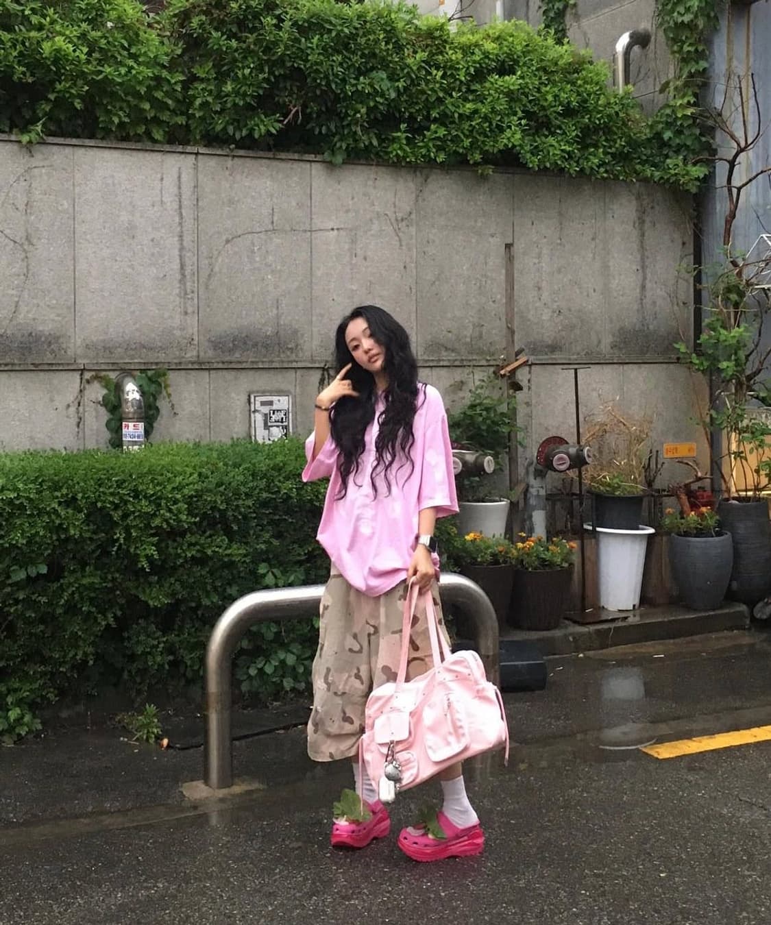 스키즘인듀싱 RIB CAGE T SHIRT_PINK M사이즈 상품이미지4