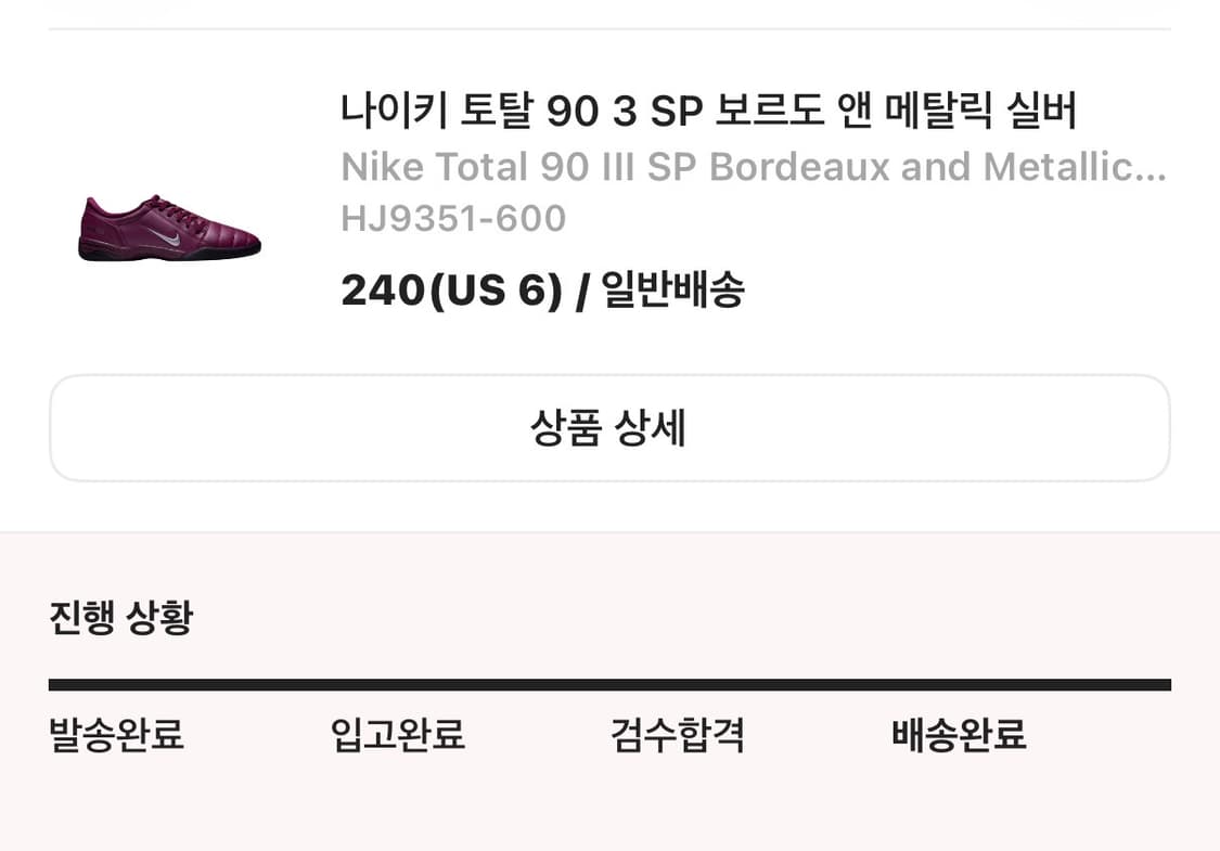 나이키 토탈 90 3 SP 보르도 앤 메탈릭 실버 상품이미지2