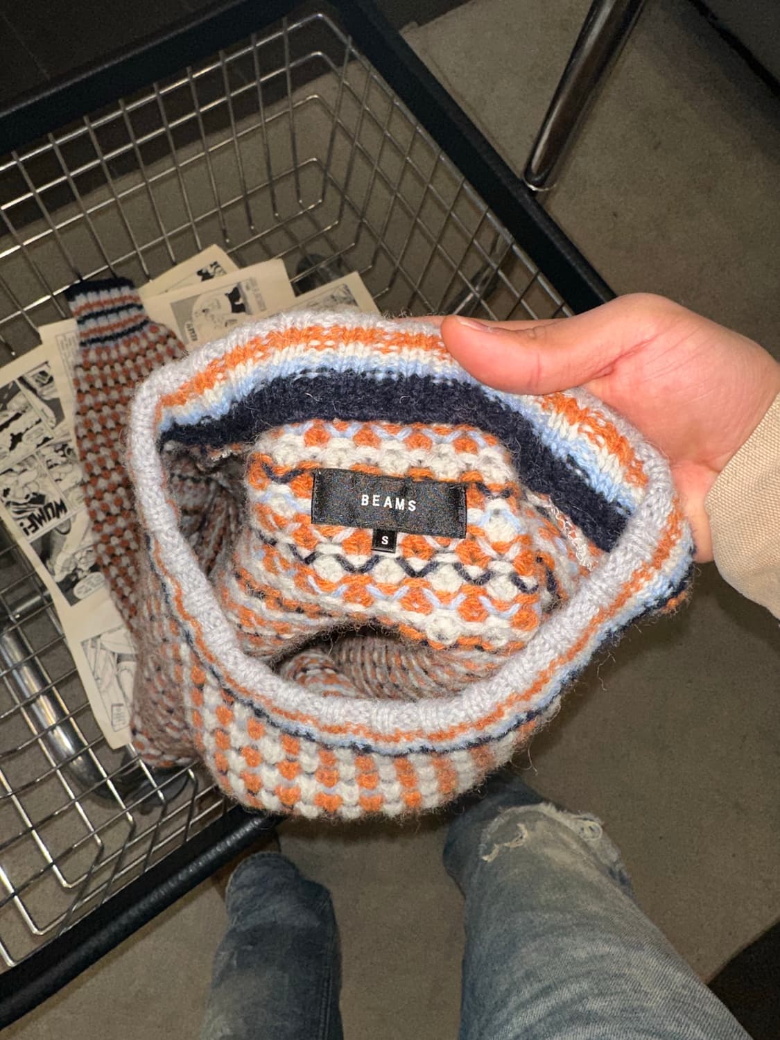 Beams check pattern detail wool knitwear 상품이미지9