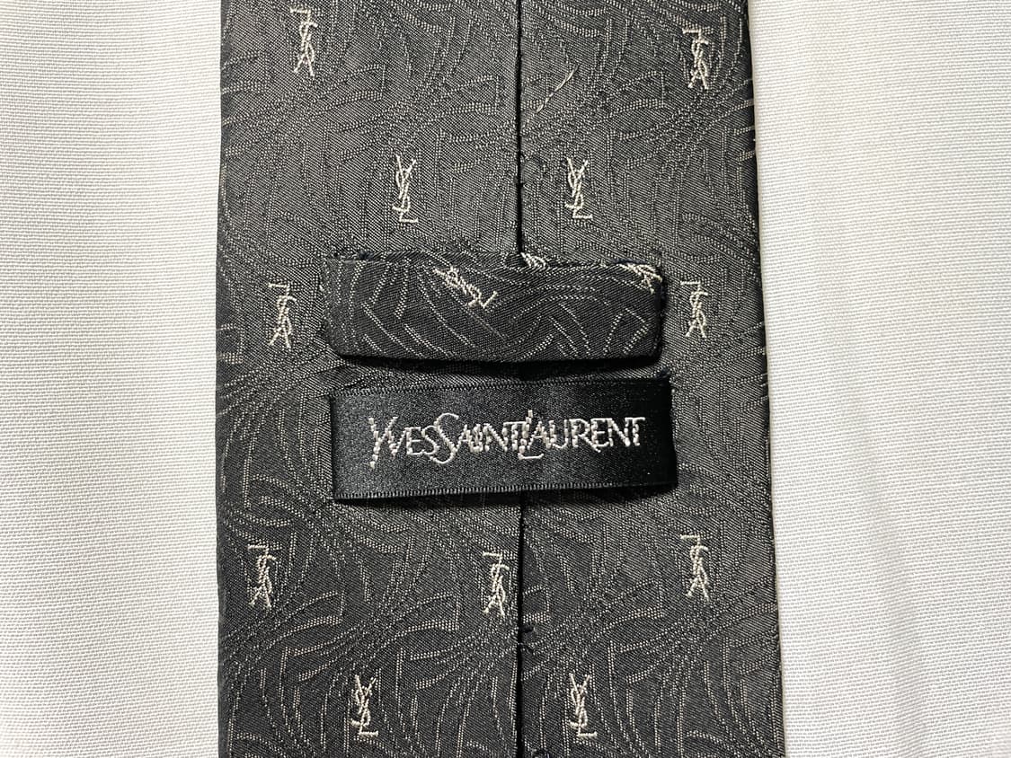 YSL 입생로랑 정품 명품 시그니처 모노그램 실크 넥타이 _ 딥브라운 상품이미지7