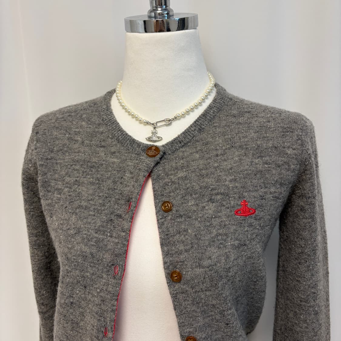 비비안웨스트우드 레드라벨 그레이 울 가디건 상품이미지4