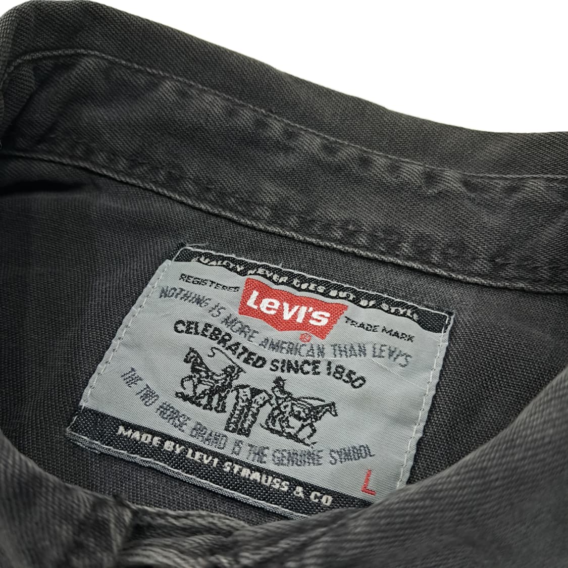 CL699 L 리바이스 90s 튀니지판 60566  웨스턴 흑청 셔츠  상품이미지3