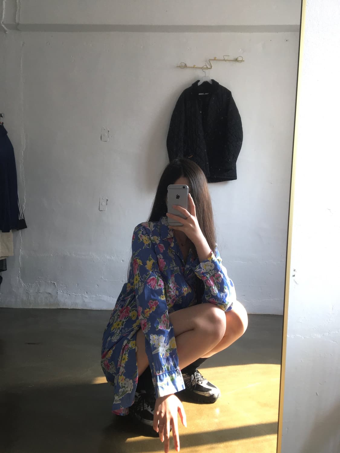 랄프로렌 블루 플라워 패턴 셔츠 원피스 상품이미지2