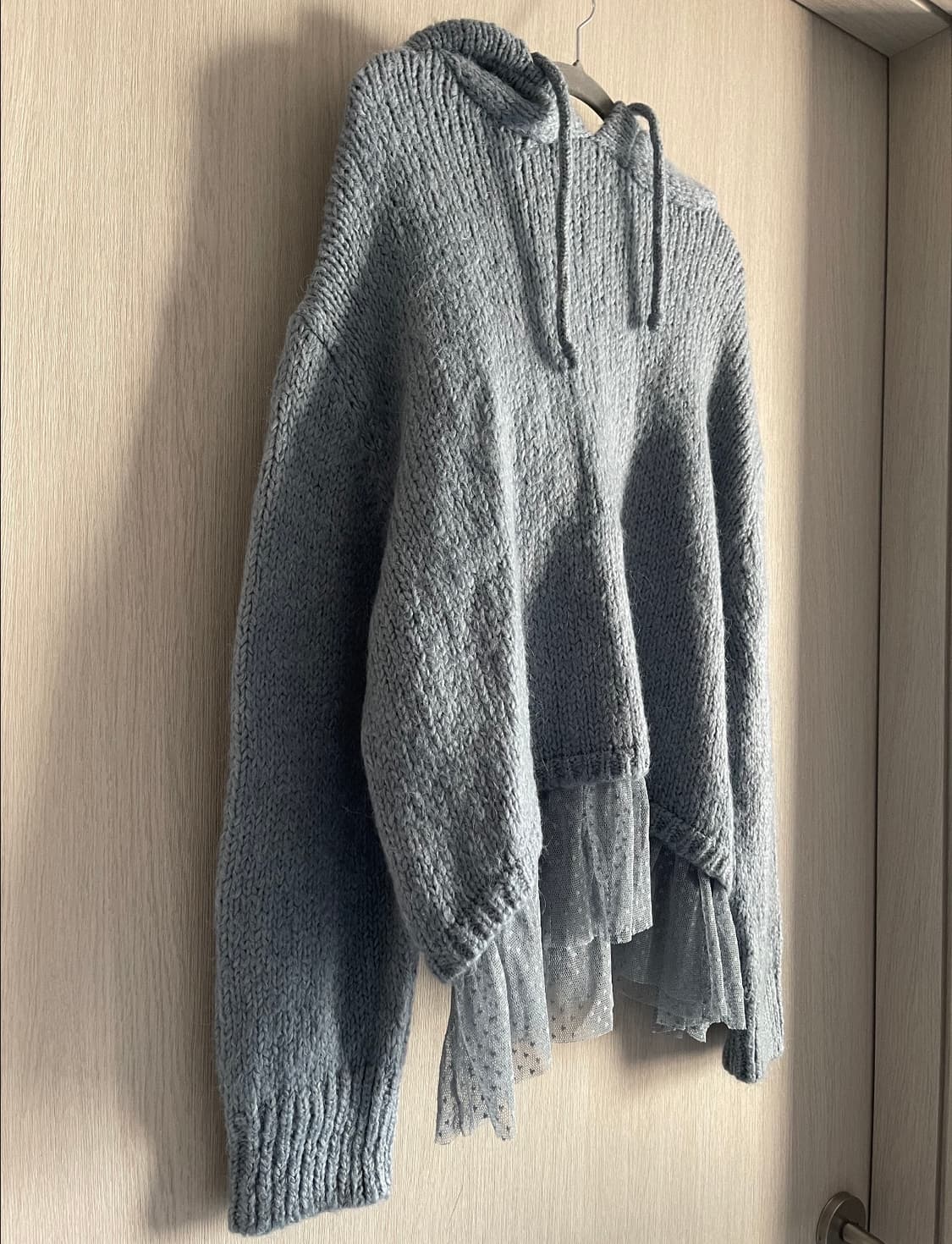 자라 니트 후드티 튜튜 레이어드 블루 상품이미지2