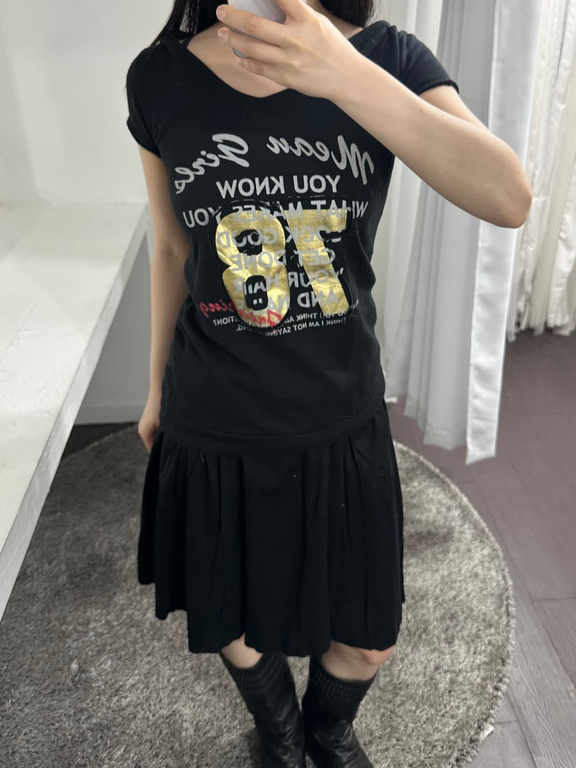 y2k printing hood slim top 상품이미지3