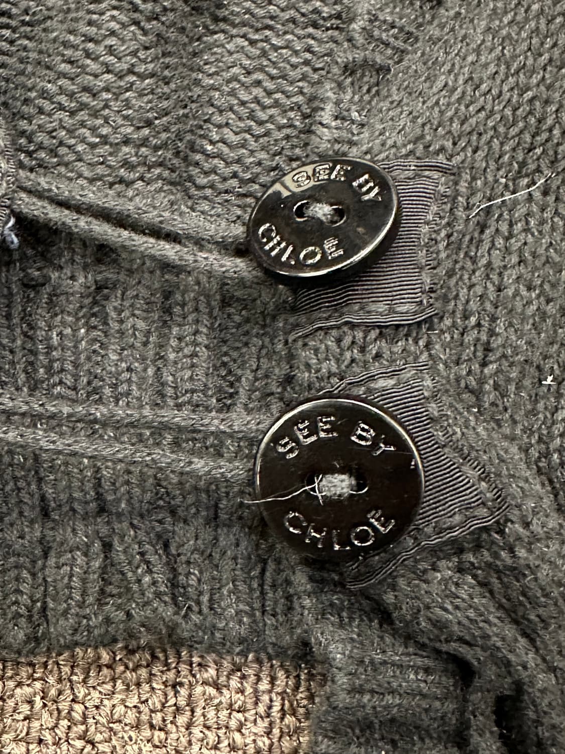 OS)Chloe vintage 여성 블랙 크롭 가디건 상품이미지5