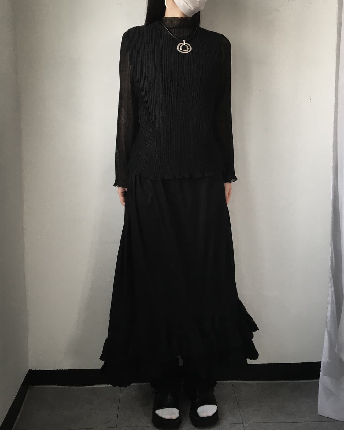 Pleats high neck blouse 상품이미지6