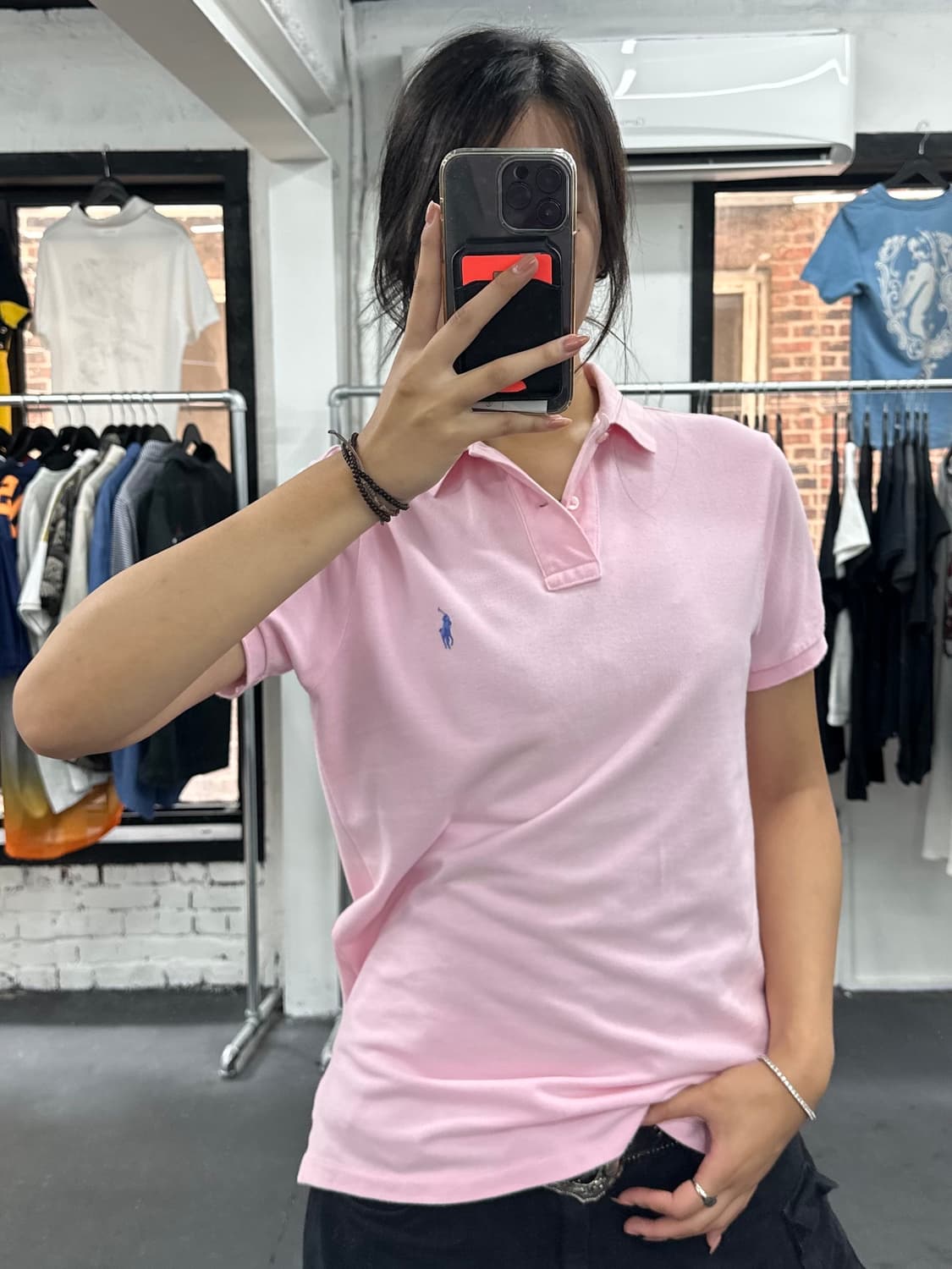 폴로 랄프로렌 핑크 카라 티셔츠 상품이미지2