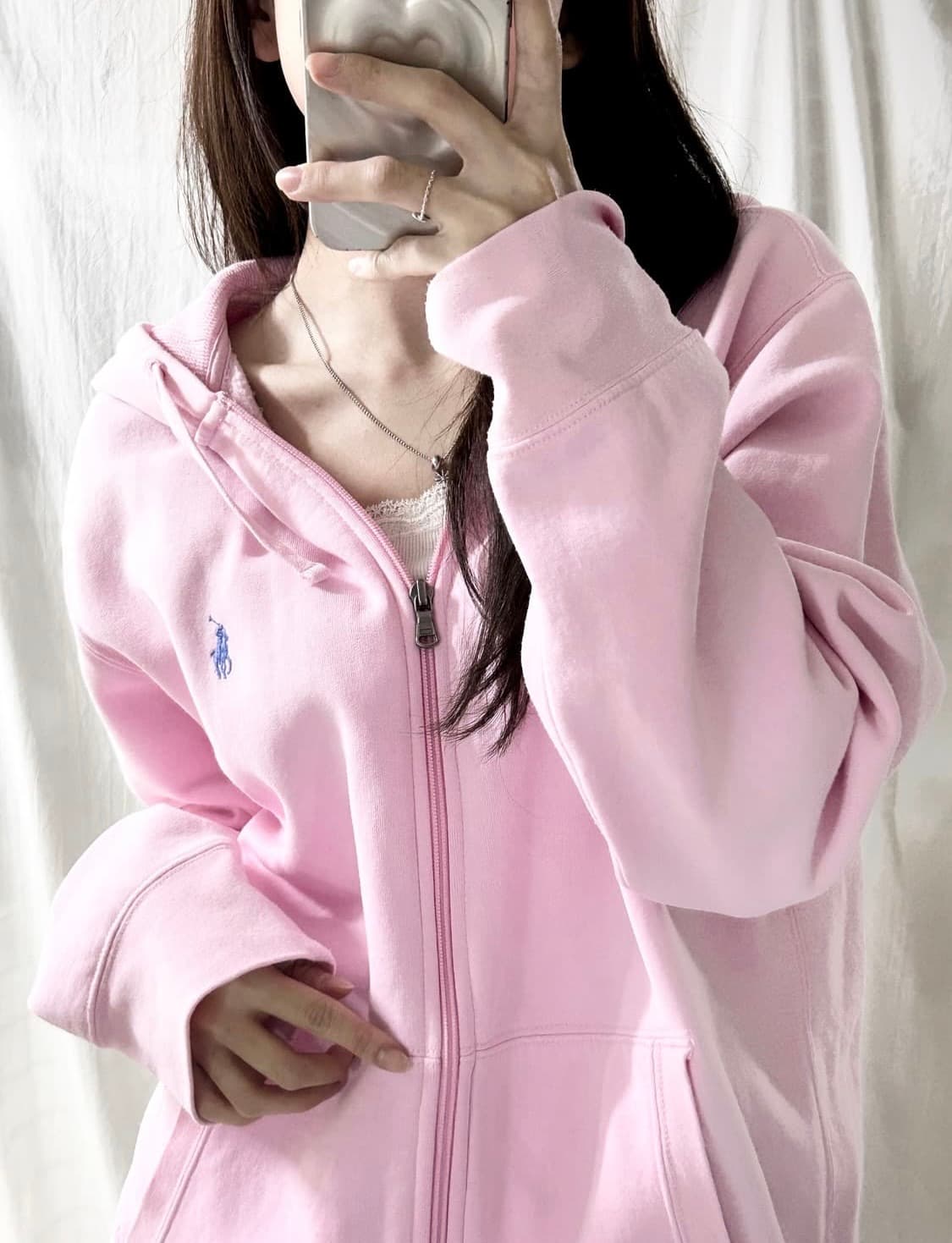 폴로 랄프로렌 딸기우유핑크 후드집업 상품이미지1