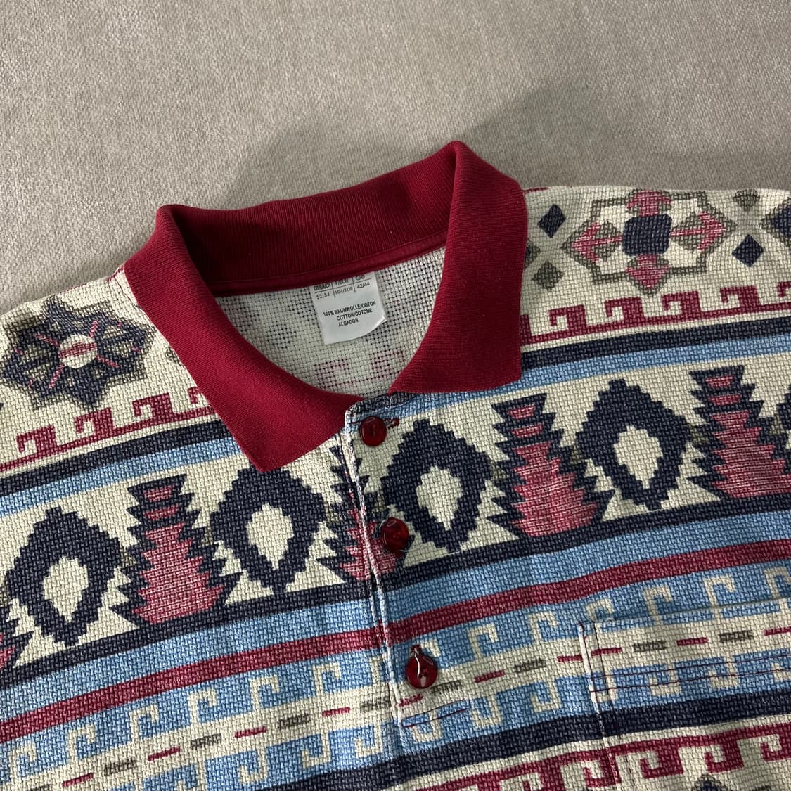 105 00s 빈티지 패턴 카라 코튼 니트  상품이미지2