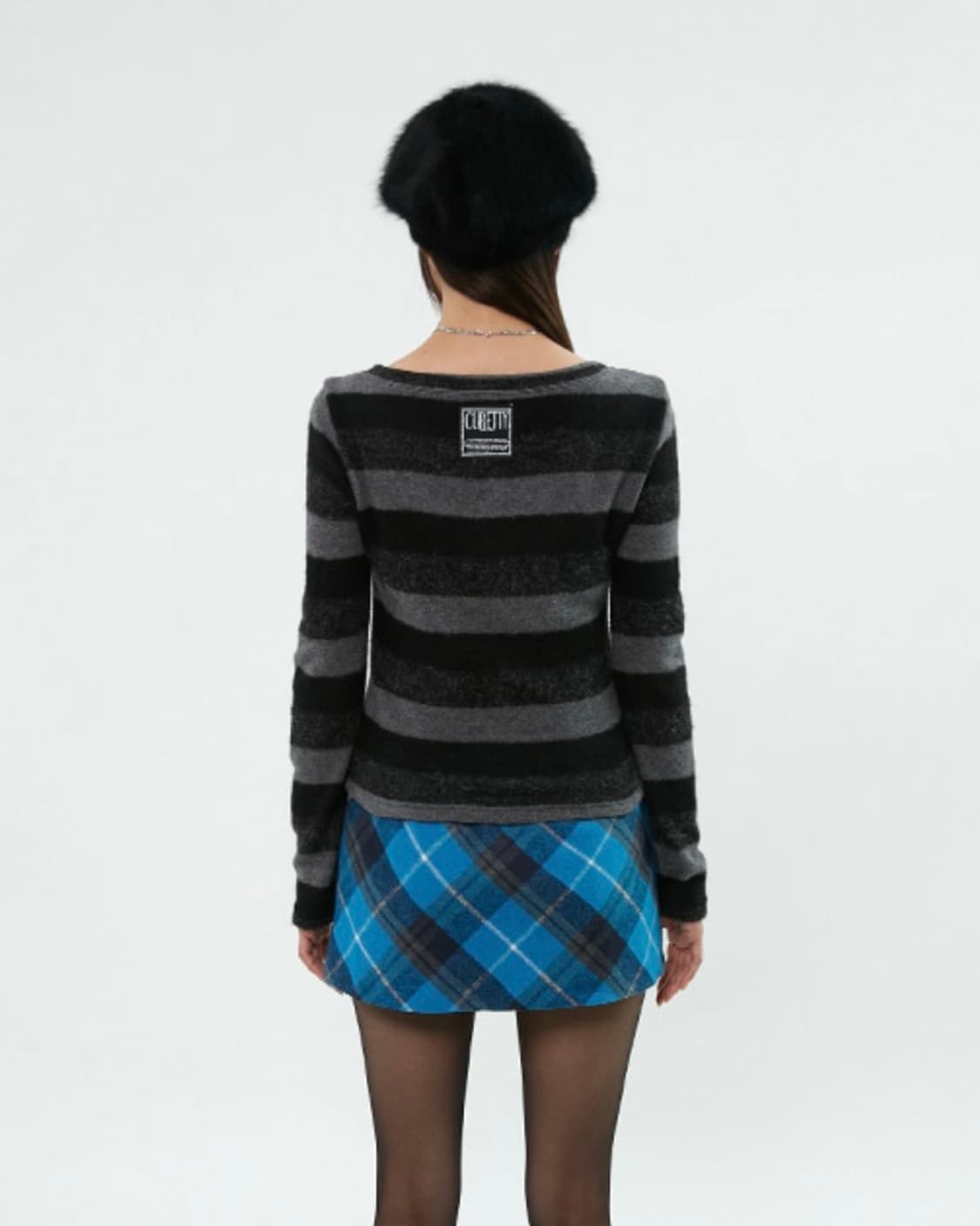 큐리티 C STRIPE BASIC T-SHIRT_BLACK 상품이미지2