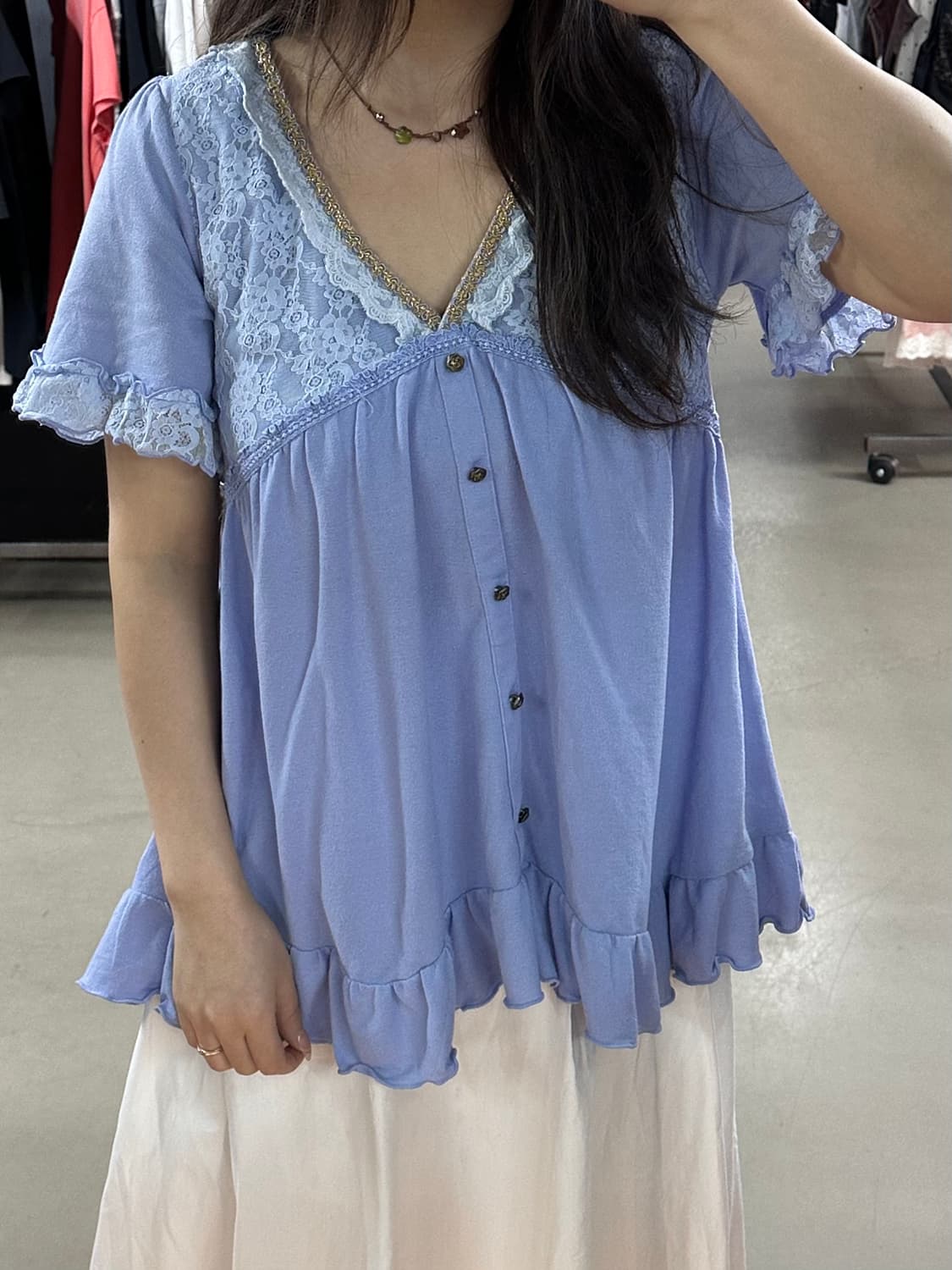 엑시즈팜 레이스 프릴반팔 상품이미지3