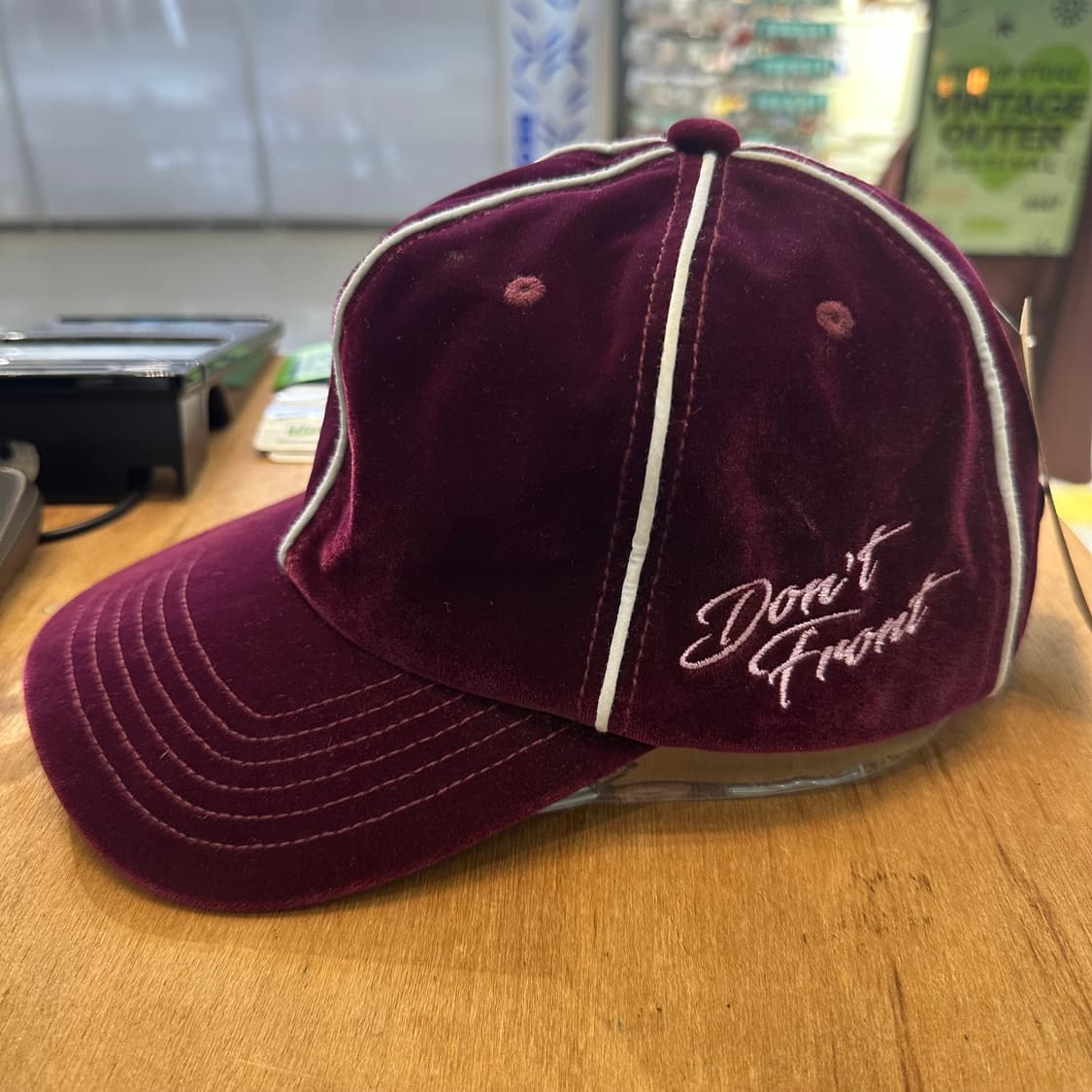 엑스라지 재팬 버건디 벨벳 캡 상품이미지2