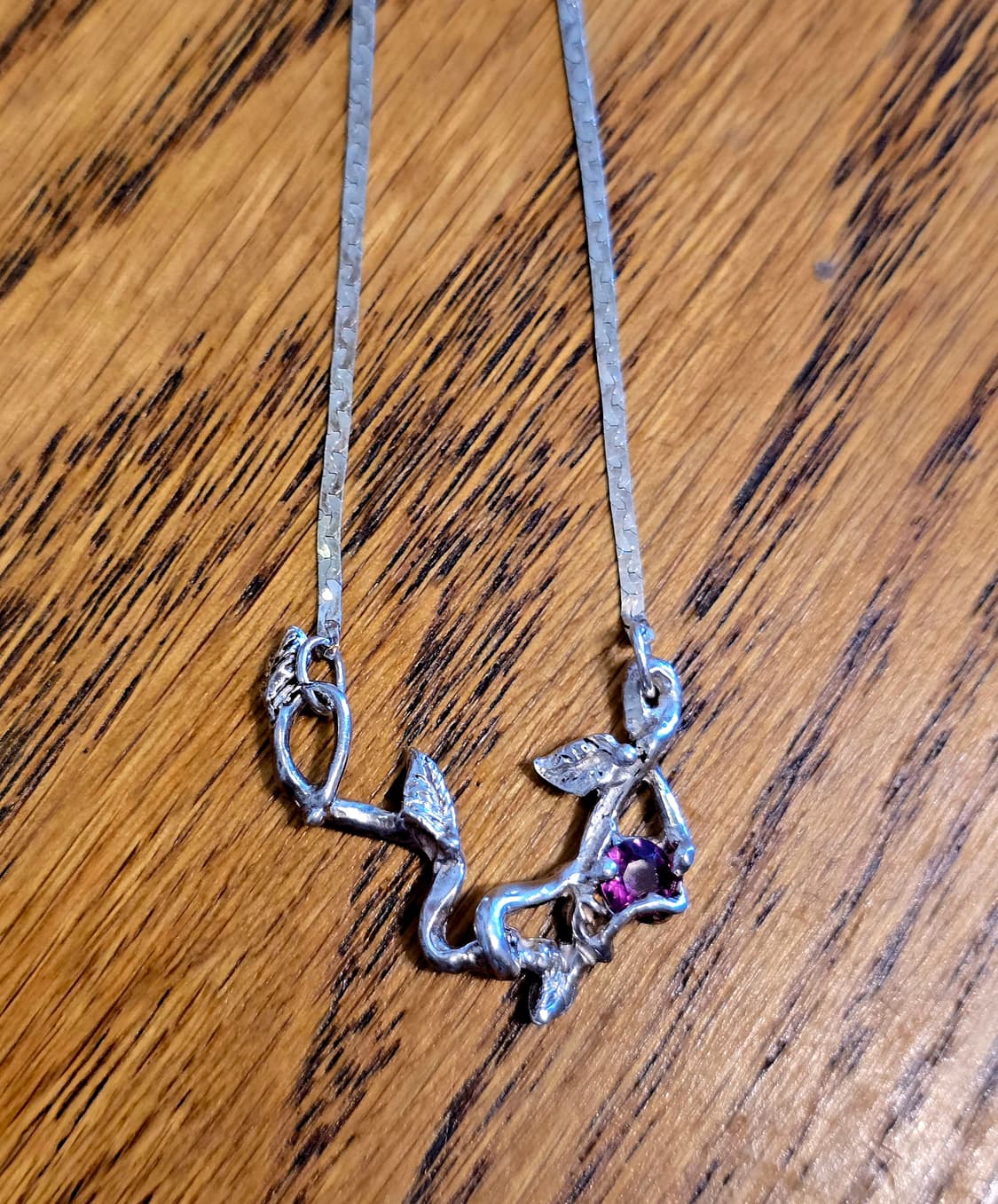 🇺🇸빈티지 장미넝쿨 핑크스톤 실버 925 목걸이 상품이미지3
