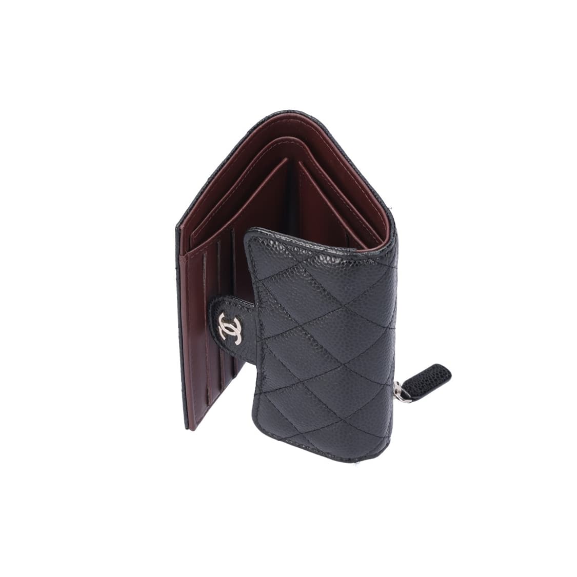 샤넬 AP0231 클래식 스몰 플랩 지갑 카프스킨 & 실버 메탈 블랙 상품이미지3