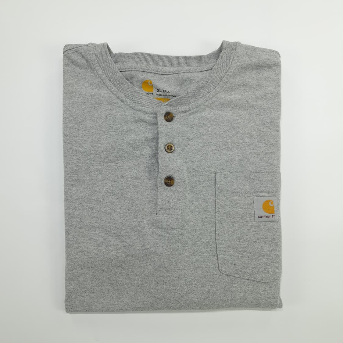 Co771 XL Tall 칼하트 그레이 포켓 헨리넥 긴팔 티셔츠 상품이미지8