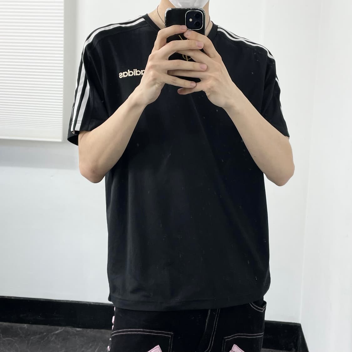 아디다스 오버사이즈 삼선 반팔 티셔츠 상품이미지2