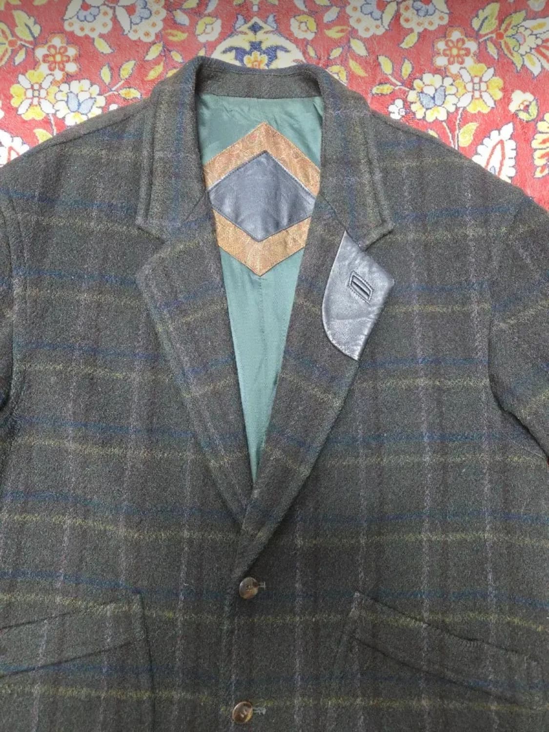 90s 랑방(LANVIN) 체크  울 자켓 105~110 상품이미지4