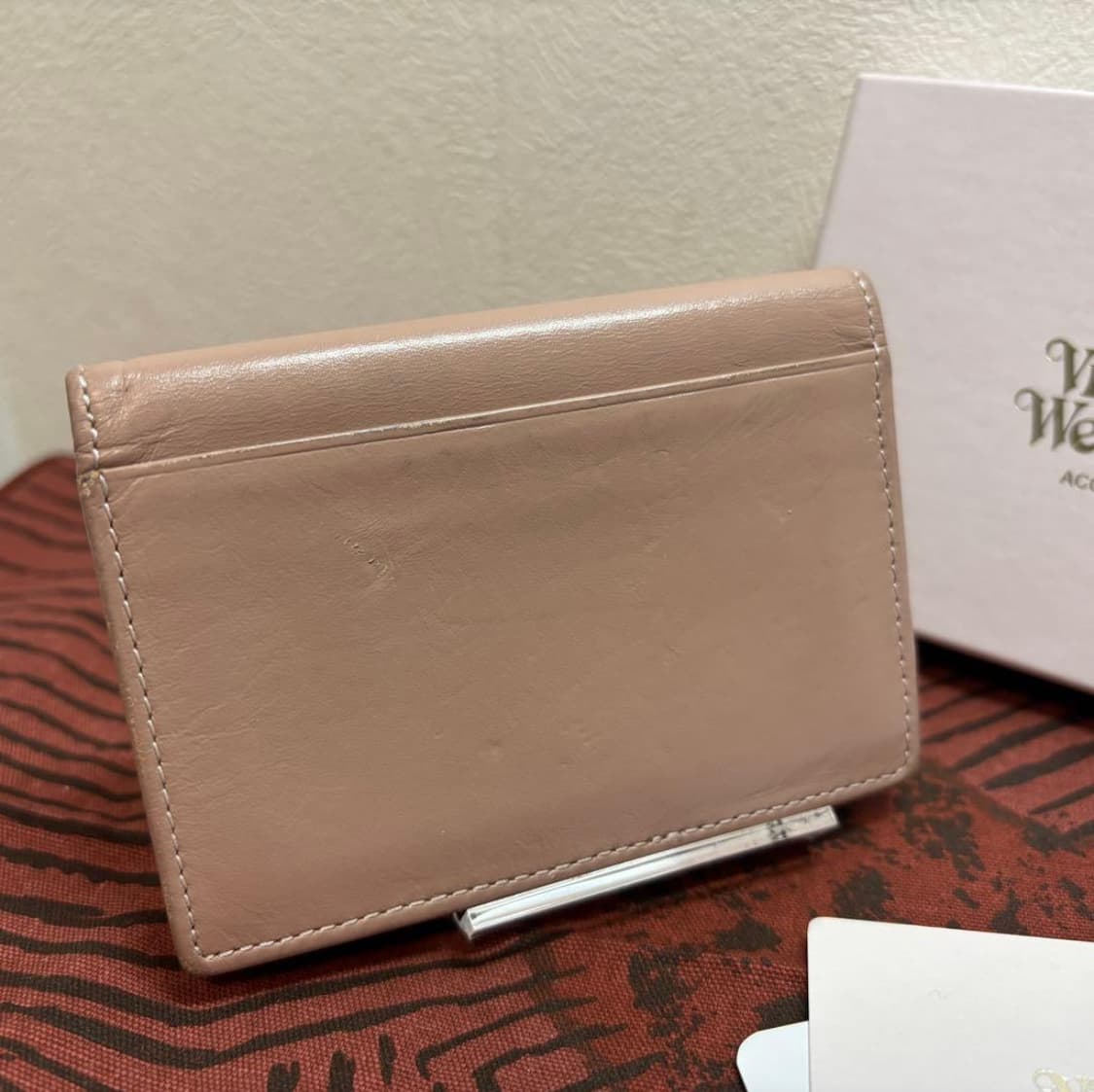 비비안웨스트우드 빈티지  water orb 카드지갑 핑크베이지 상품이미지3