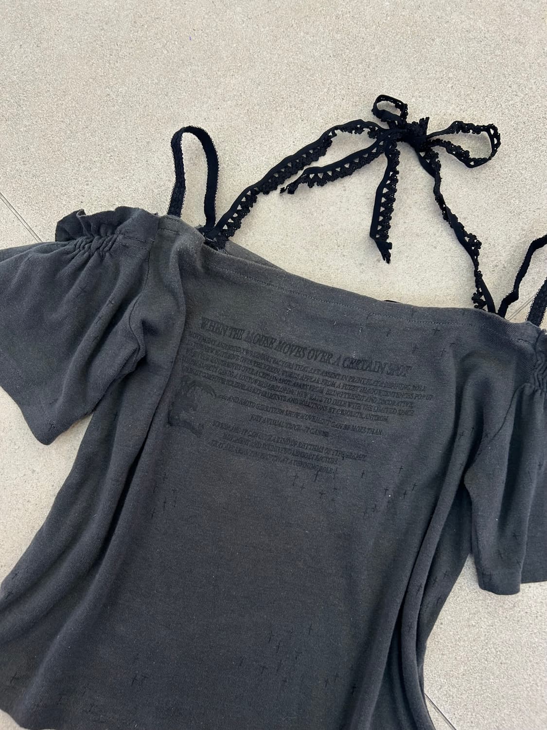 h.naoto 그레이 레터링 옾숄 반팔 상품이미지5