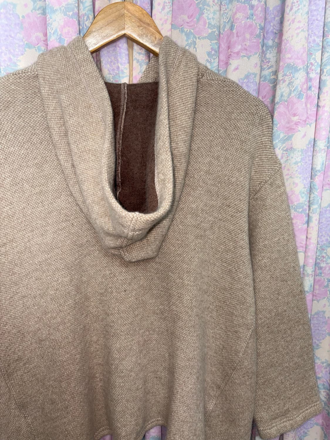 베이지 울 투버튼 언발 가디건 상품이미지9