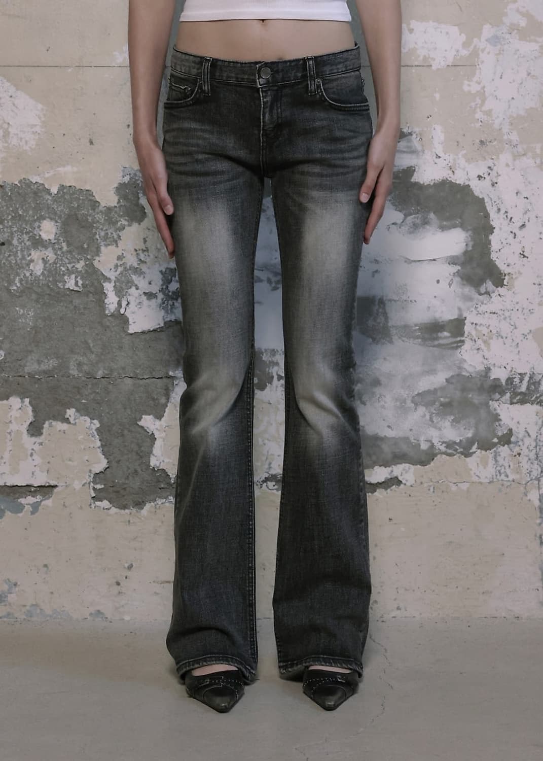 보헤미안서울 부츠컷 데님 그레이 L사이즈 상품이미지2