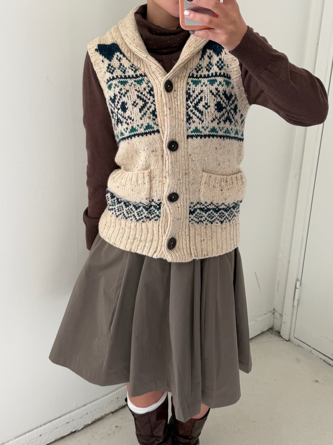 일본빈티지 노르딕 울 베스트 상품이미지3