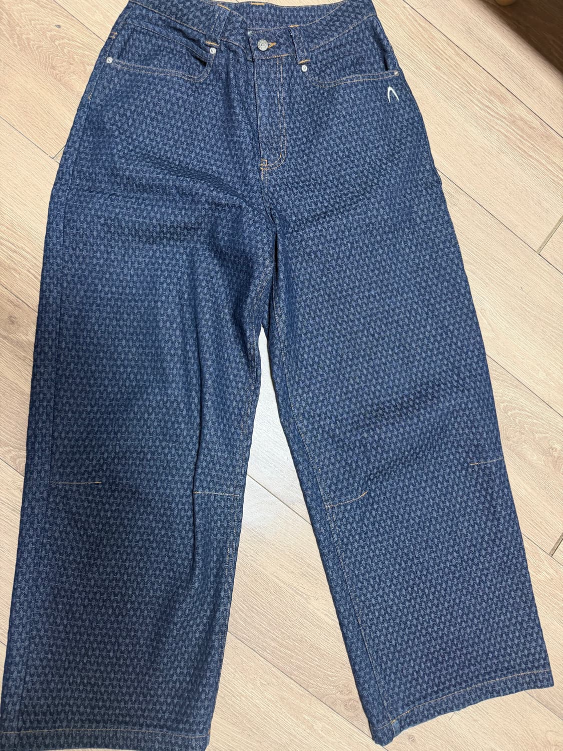 Aakam Grid Pattern Denim Pants 상품이미지2