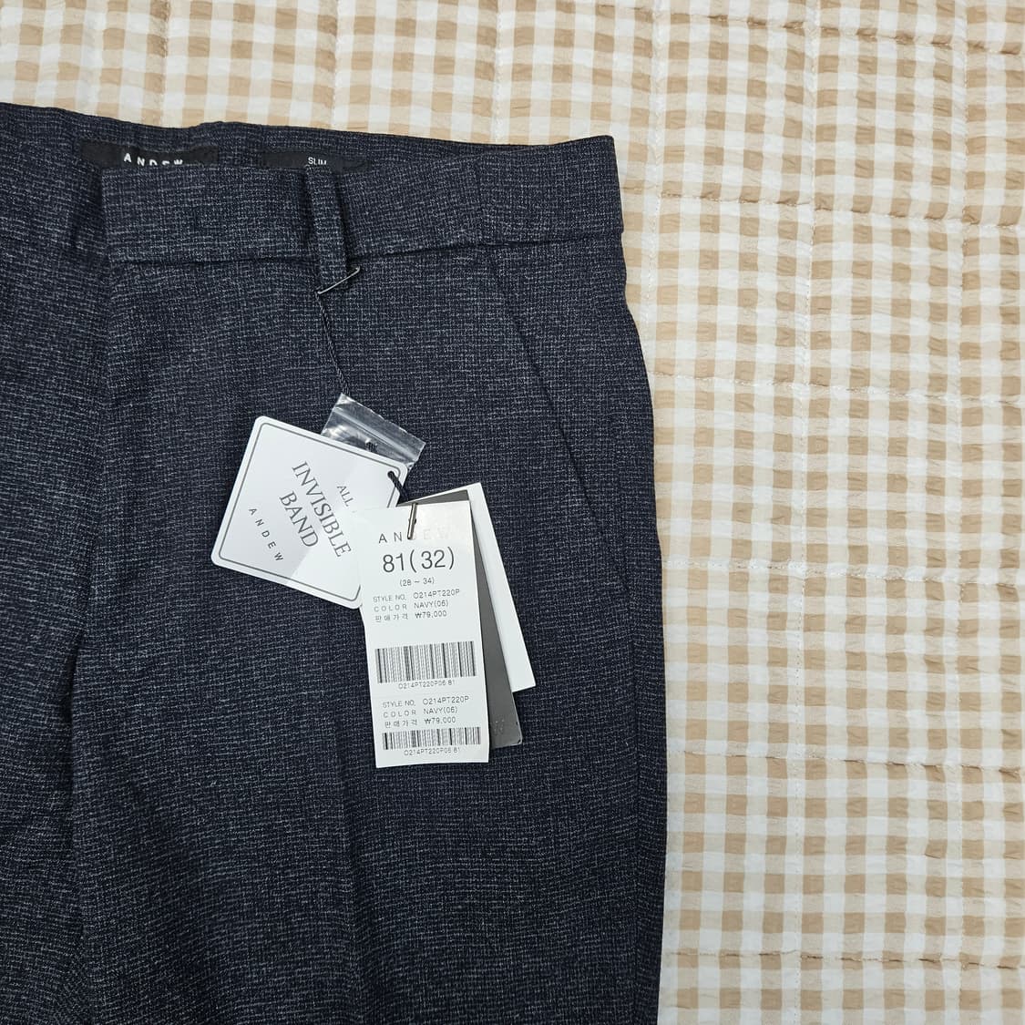 미착용 앤듀 슬랙스 스판 팬츠 남자32 상품이미지3
