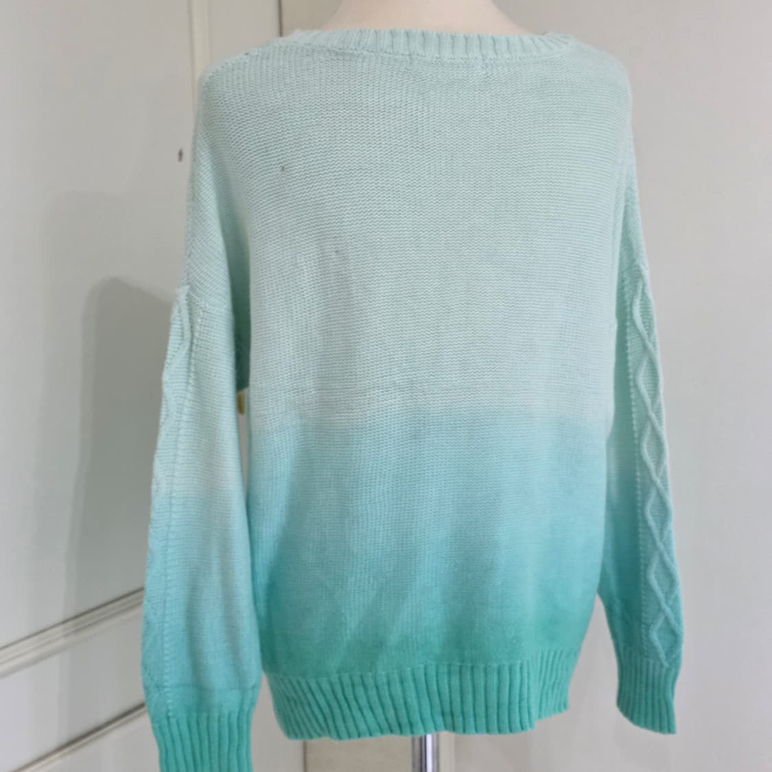 일본빈티지) 민트모리걸st 그라데이션 케이블 로맨틱 니트스웨터 상품이미지3
