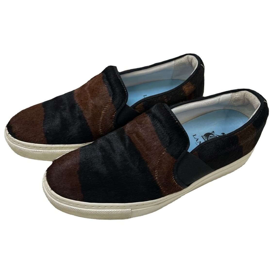 랑방 블랙 브라운 스트라이프 패턴 슬립온 스니커즈 230-235 상품이미지1