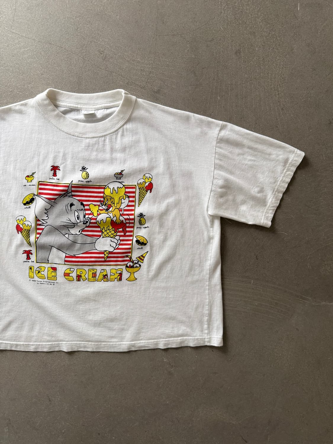 90s Tom & Jerry Ice Cream Cropped Tee 상품이미지3