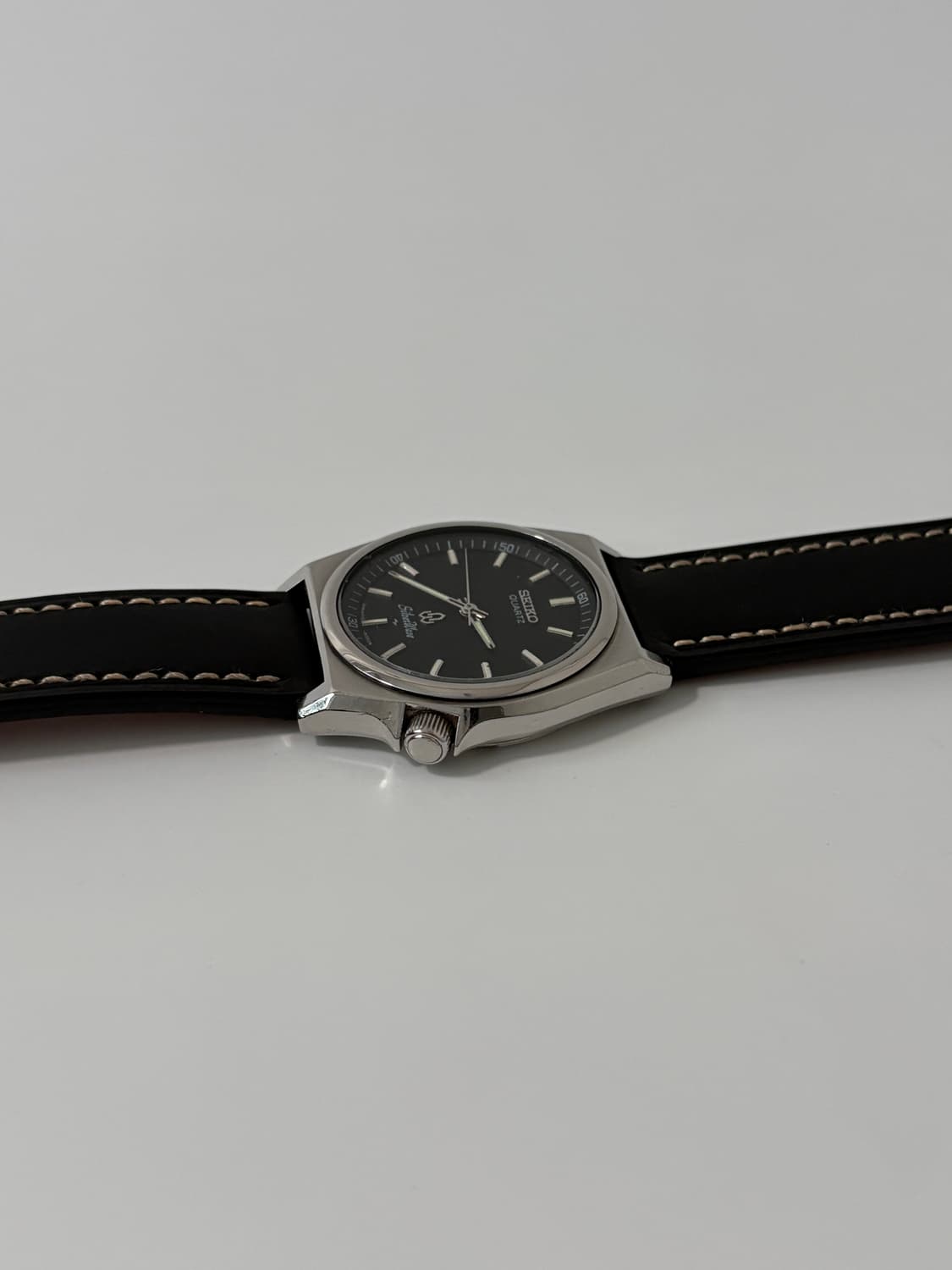 80s silverwave black dial silver quartz 상품이미지6