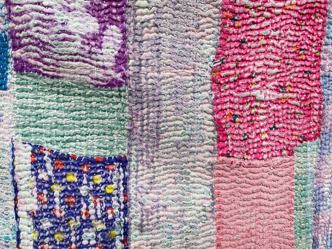 빈티지 칸타 퀼트 러그 블랭킷 인도 퀼트 보로 사시코 상품이미지3