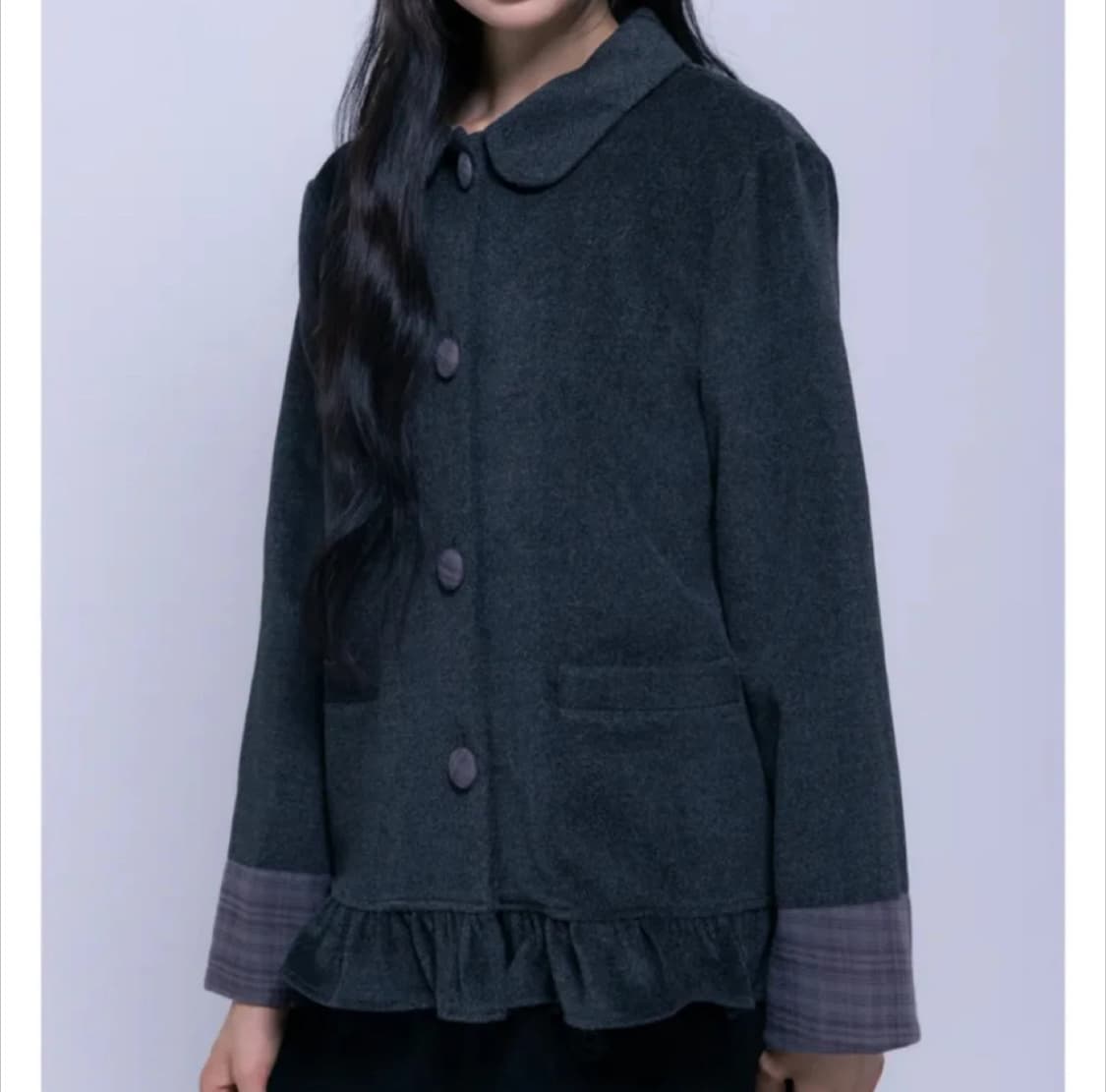 나이엔 체크 포인트 라운드 카라 자켓 (새제품) 상품이미지1